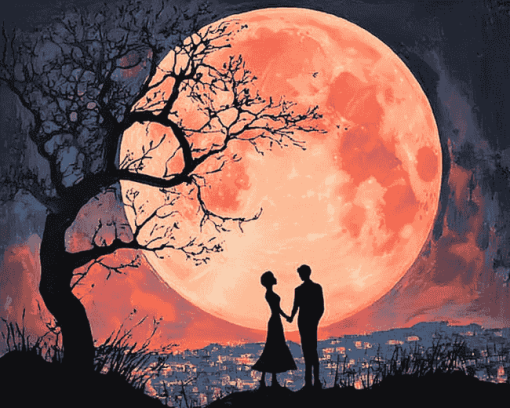 Romantic Couple Moon Diamond Painting