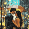 Romantic Couple in Rain Diamond Painting