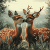 Romantic Deer Pair Diamond Painting