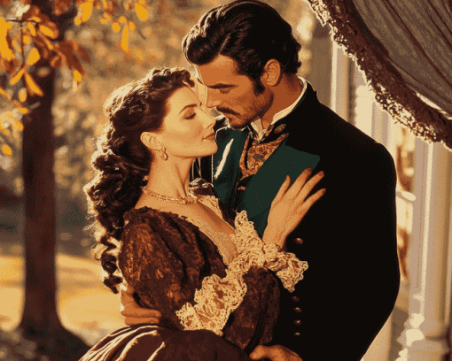 Romantic Scarlet O'Hara and Rhett Butler Diamond Painting