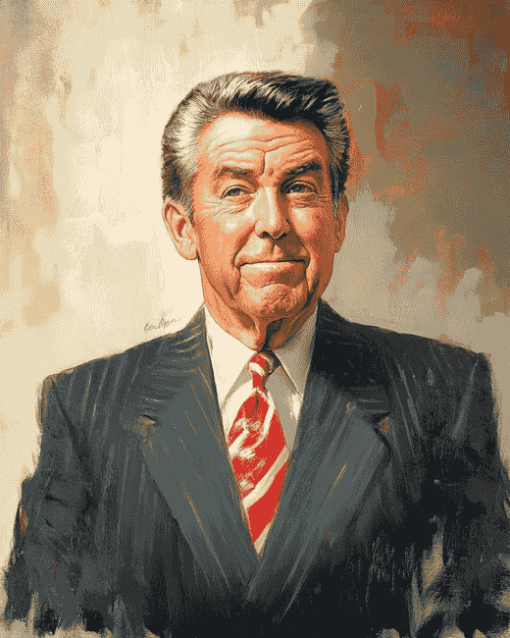 Ronald Reagan Vintage Politician Diamond Painting