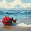 Rose Beach Seascape Diamond Painting