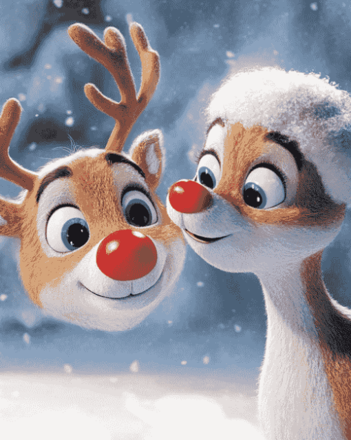 Rudolph Reindeer Animation Diamond Painting