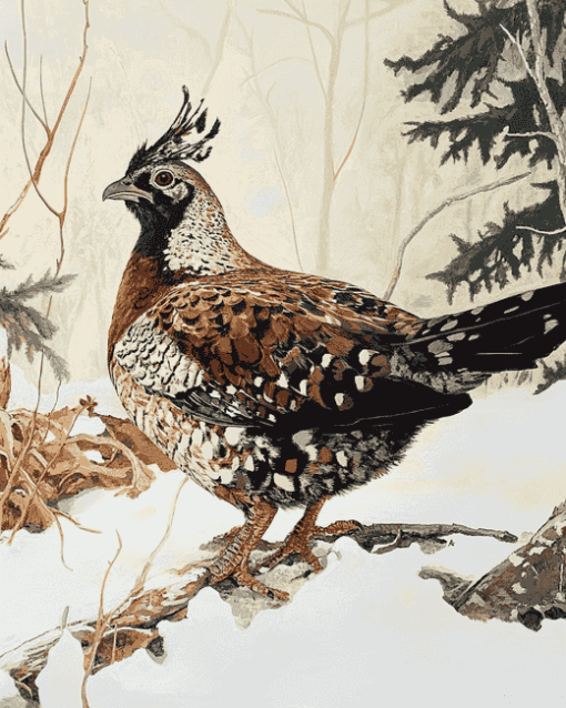 Ruffed Grouse Bird Diamond Painting