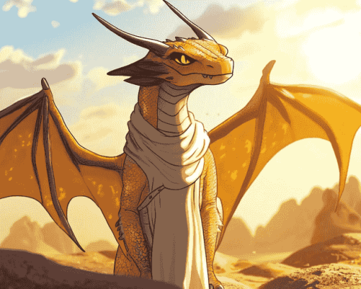 Sandy Desert Dragon Diamond Painting