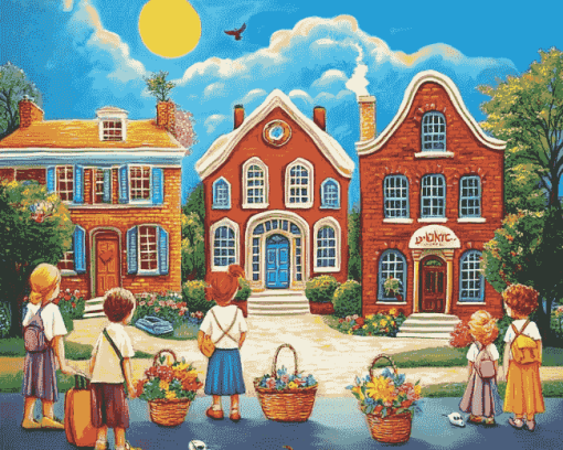 School Time Cartoon Diamond Painting