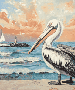 Seaside Pelican Diamond Painting