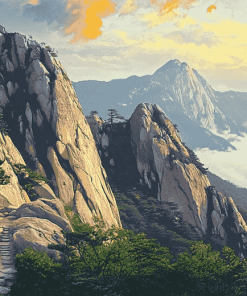 Seoraksan Mountain Scene Diamond Painting