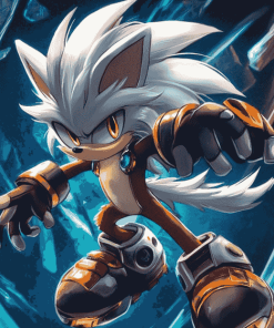 Silver The Hedgehog Anime Diamond Painting