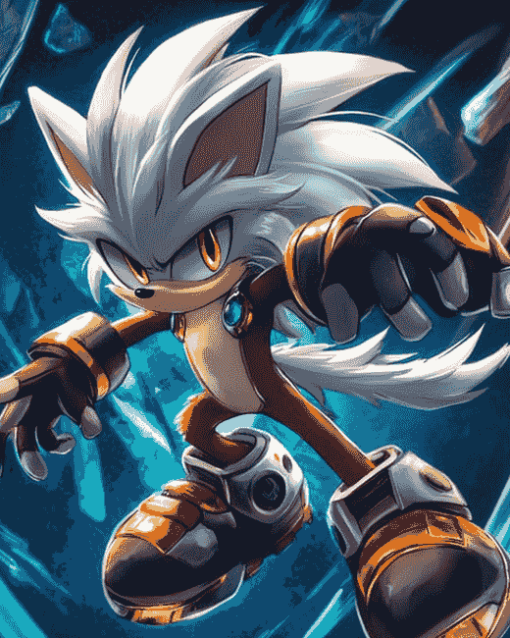 Silver The Hedgehog Anime Diamond Painting