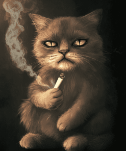 Smoking Cat Diamond Painting