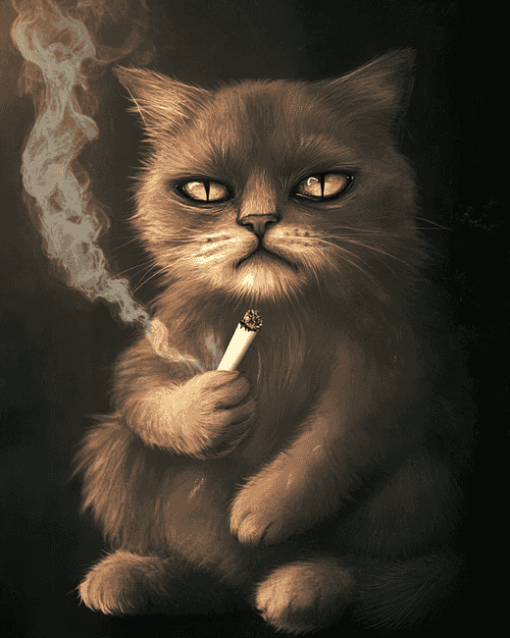 Smoking Cat Diamond Painting