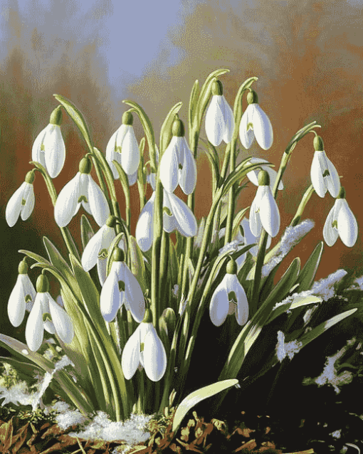 Snow Drops Floral Diamond Painting