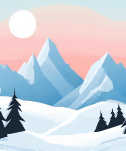 Snowy Mountains Diamond Painting