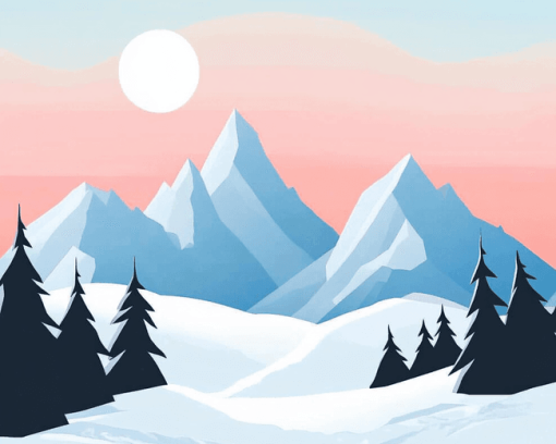 Snowy Mountains Diamond Painting