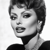 Sophia Loren Black and White Diamond Painting