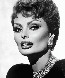 Sophia Loren Black and White Diamond Painting