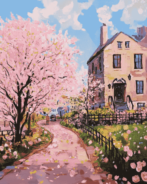 Spring Countryside Landscape Diamond Painting