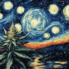 Starry Night Cannabis Diamond Painting