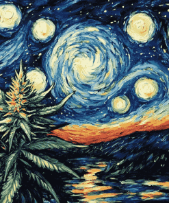 Starry Night Cannabis Diamond Painting