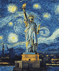 Starry Night Liberty Diamond Painting