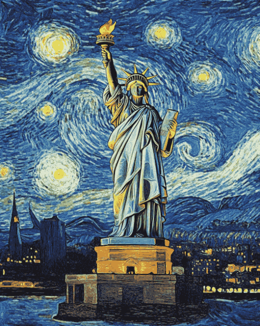 Starry Night Liberty Diamond Painting