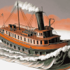 Steamboat Adventure Ship Diamond Painting