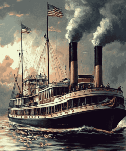 Steamboat Ships Diamond Painting