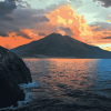 Stromboli Sicily Volcano Landscape Diamond Painting