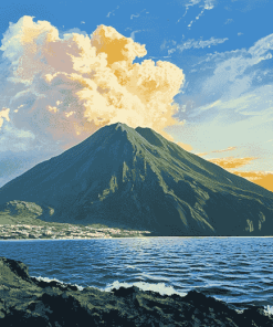 Stromboli Volcano Sicily Diamond Painting