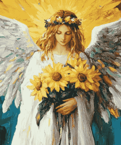 Sunflower Angel Vintage Diamond Painting