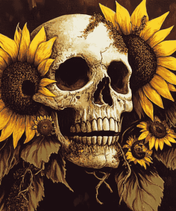 Sunflower Skull Diamond Painting