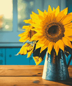 Sunflower Table Blossoms Diamond Painting