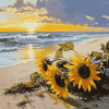 Sunflowers by the Beach Diamond Painting