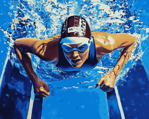 Swimming Champion Diamond Painting