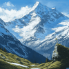 Swiss Alps Mountain View Diamond Painting