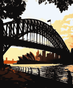 Sydney Harbor Bridge Silhouette Diamond Painting