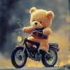 Teddy Bear Riding Bike Diamond Painting