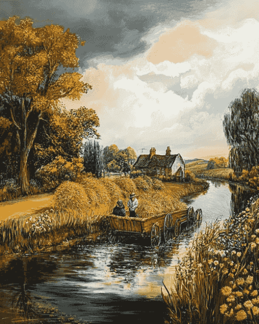 The Hay Wain Landscape Diamond Painting