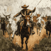 The Herders Cowboy Art Diamond Painting