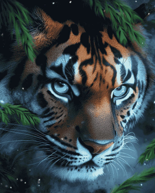 Tiger Blue Eyes Diamond Painting