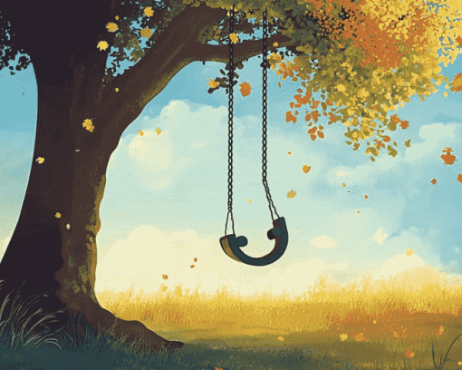 Tree Swing Cartoon Diamond Painting