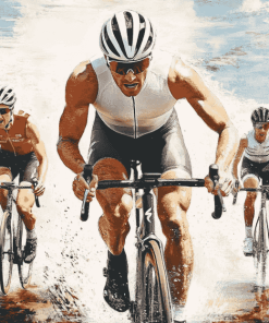 Triathlon Athletes on Bikes Diamond Painting