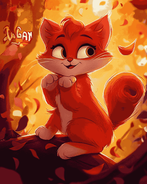 Turning Red Disney Cats Diamond Painting