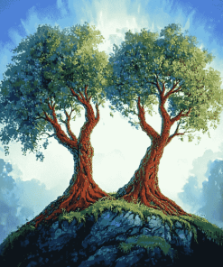 Twins Tree Anime Diamond Painting