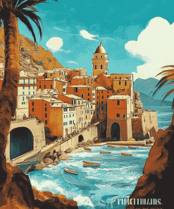 Vernazza Italy Cityscape Diamond Painting