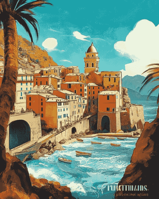 Vernazza Italy Cityscape Diamond Painting