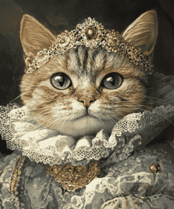 Victorian Cat Art Diamond Painting