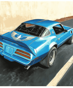 Vintage Blue Trans Am Car Diamond Painting