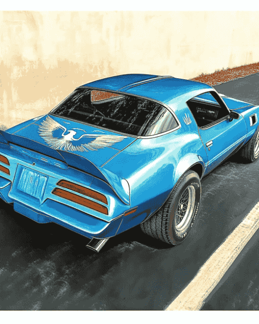 Vintage Blue Trans Am Car Diamond Painting